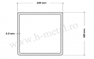 Teava patrata zincata 100x100x3 mm  1